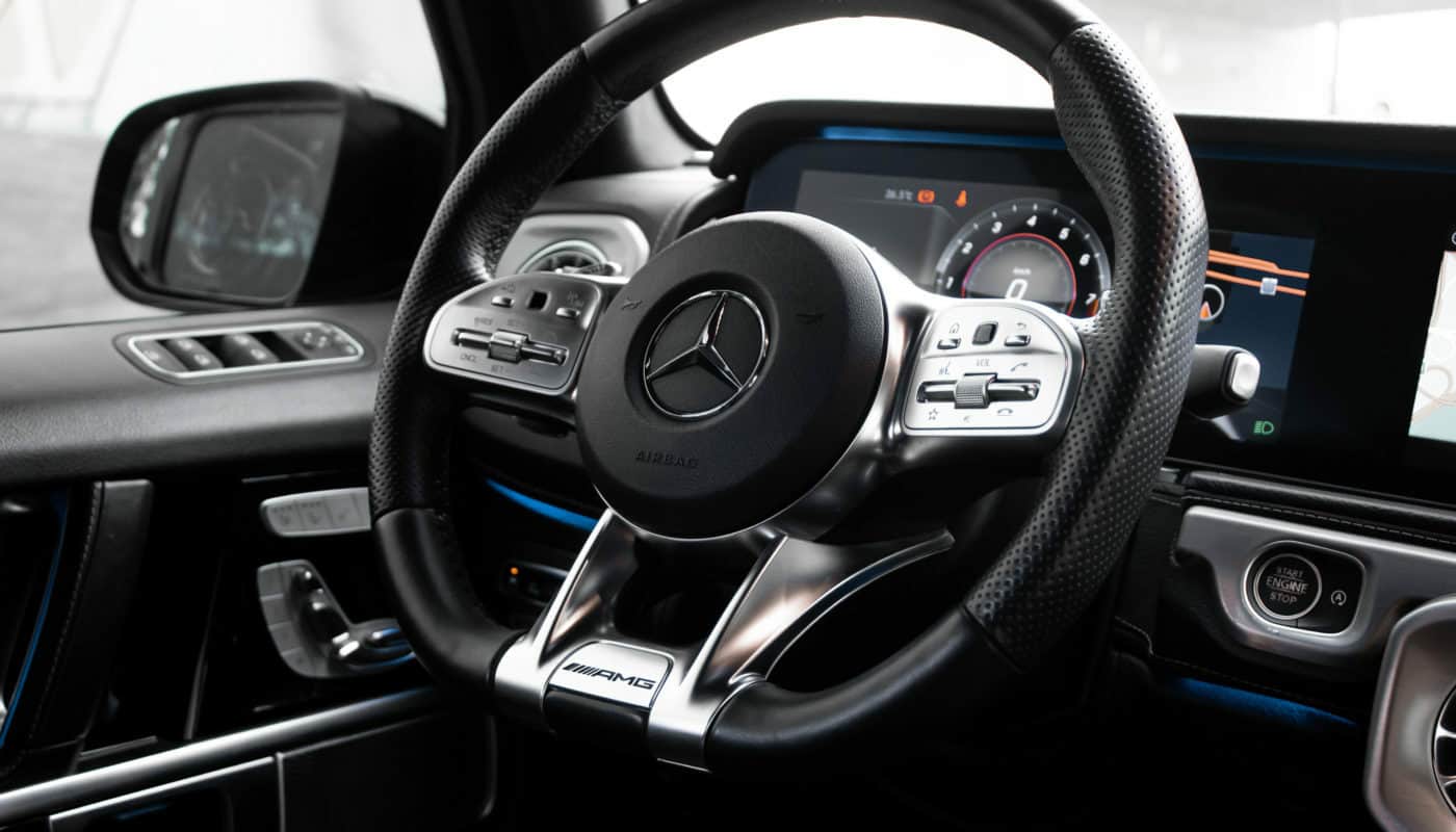 Steering wheel of our Mercedes G63